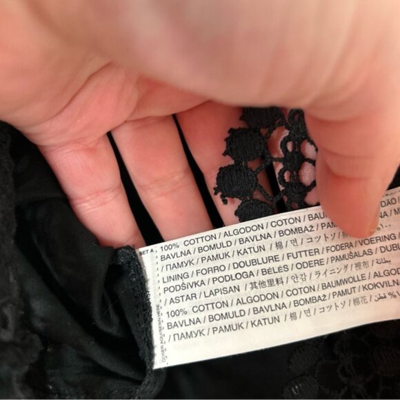 MANGO Women's Mini Skirt Black Lace High rise waist Scalloped hem Size XS - Picture 9 of 13